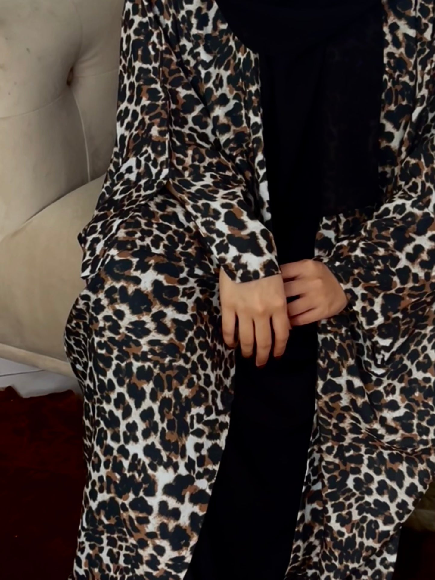 Leopard in Brown Abaya (Printed)